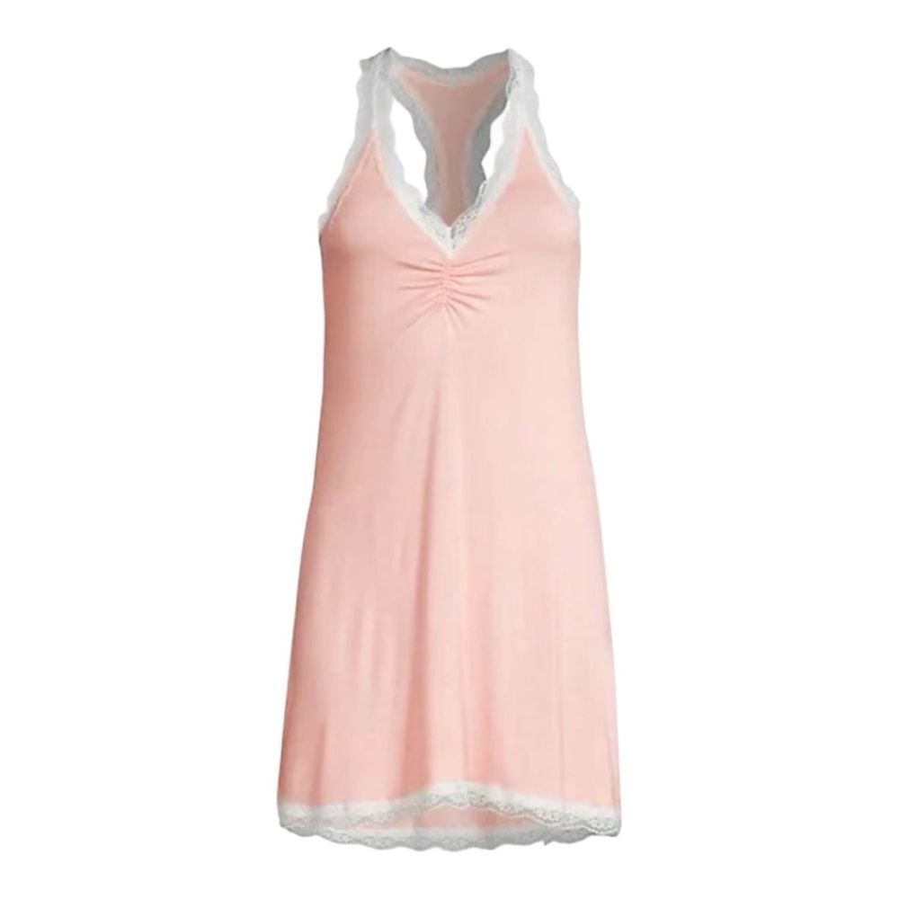 Honeydew NWOT Pink Knit Lace Trim Chemise Sz L